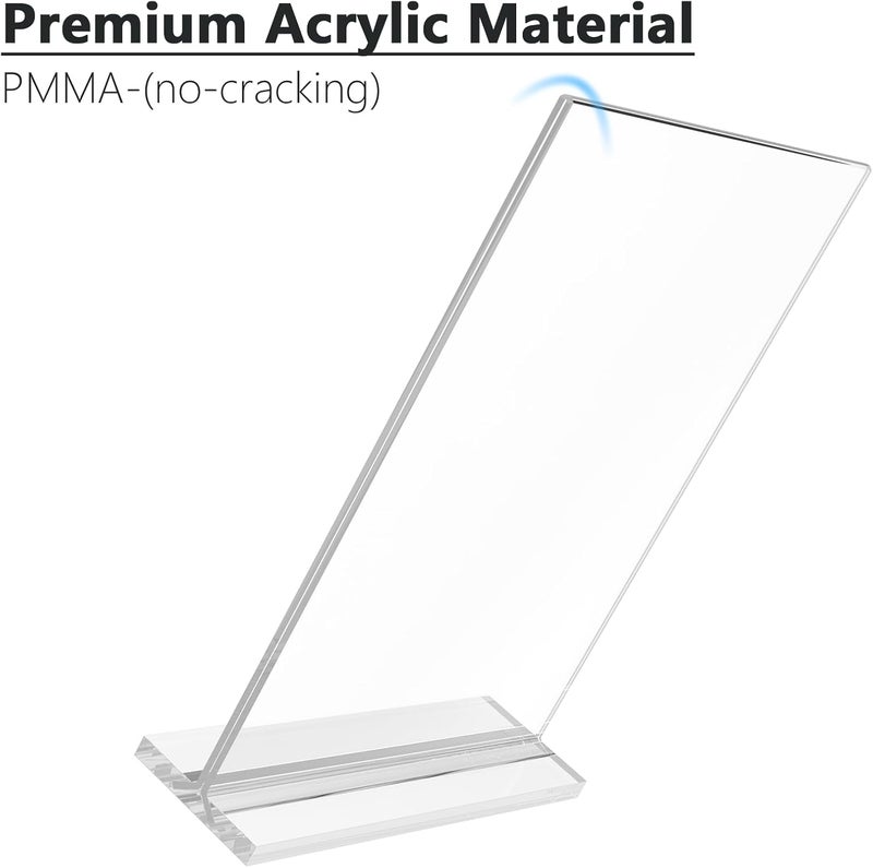 MaxGear Acrylic Sign Holder 8.5x11 Inches 10 Pack, Double Sided Clear Display Stand Table Top Paper Holder, Vertical Menu Flyer Stand, Plastic Frame for Stores, Restaurants, Hotels, Office - Image 5